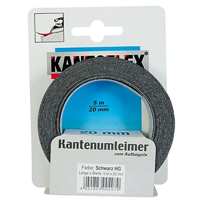 Kantoflex Kantenband (Zwart hoogglans, l x b: 5 m x 20 mm)