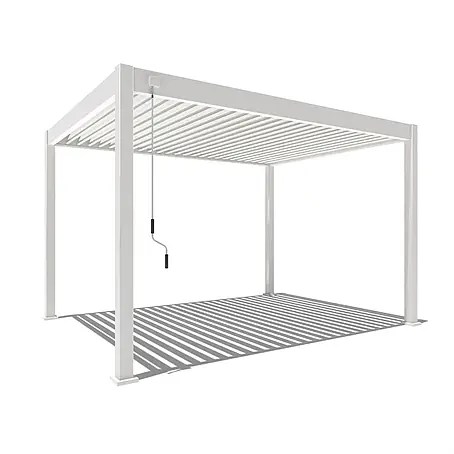 Weide  Pergola Deluxe Pavillon Terrassenüberdachung Aluminium 3 x 4 M weiß