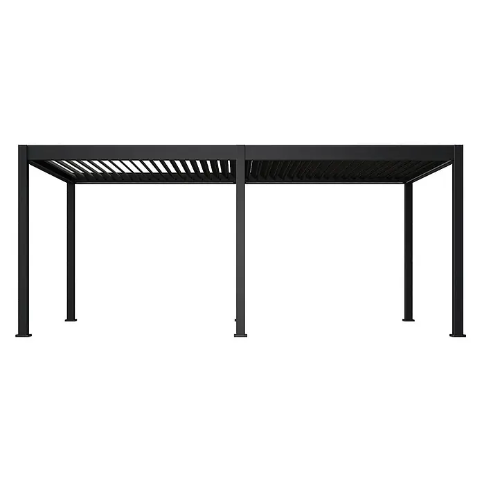 Weide Pergola Deluxe freistehend 3 x 6 m Anthrazit Aluminium - Farbe Gestell: Sandpapier FinishAnthrazit / RAL Farbcode 7024, Aluminium - Schwarze Metallpergola mit verstellbaren Lamellendach, bietet vielseitigen Sonnenschutz im Freien.