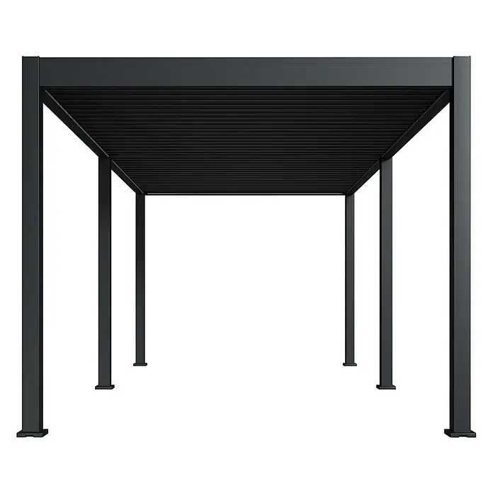 Weide Pergola Deluxe freistehend 3 x 6 m Anthrazit Aluminium - Farbe Gestell: Sandpapier FinishAnthrazit / RAL Farbcode 7024, Aluminium - Moderne schwarze Metall-Pergola mit Lamellendach.