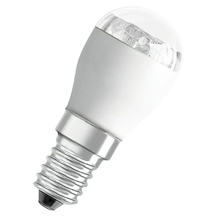 Osram LED-Lampe Special T26 - E14, Nicht Dimmbar, Warmweiß, 65 lm, 1,4 W - Nahaufnahme einer LED-Lampe mit E14-Sockel, ideal für stimmungsvolle Beleuchtung. Energiesparend und langlebig.