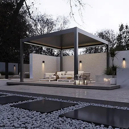 Weide  Pergola Deluxe Plus freistehend 4 x 4 m Anthrazit Aluminium