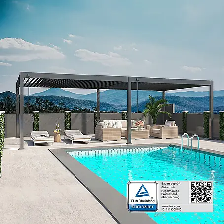 Weide  Pergola Deluxe Plus freistehend 4 x 8 m Anthrazit Aluminium
