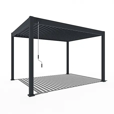 Weide  Pergola Deluxe Pavillon Terrassenüberdachung Aluminium 3 x 4 M anthrazit