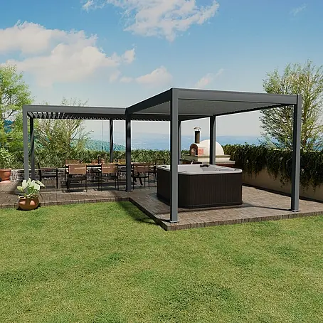 Weide  Pergola Deluxe Verbindungskit 3 x 6 m Anthrazit Aluminium