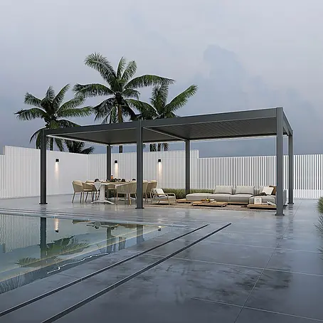 Weide  Pergola Deluxe Plus freistehend 4 x 8 m Anthrazit Aluminium