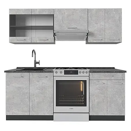 Vicco  Küchenzeile R-Line Beton/Anthrazit, AP Anthrazit