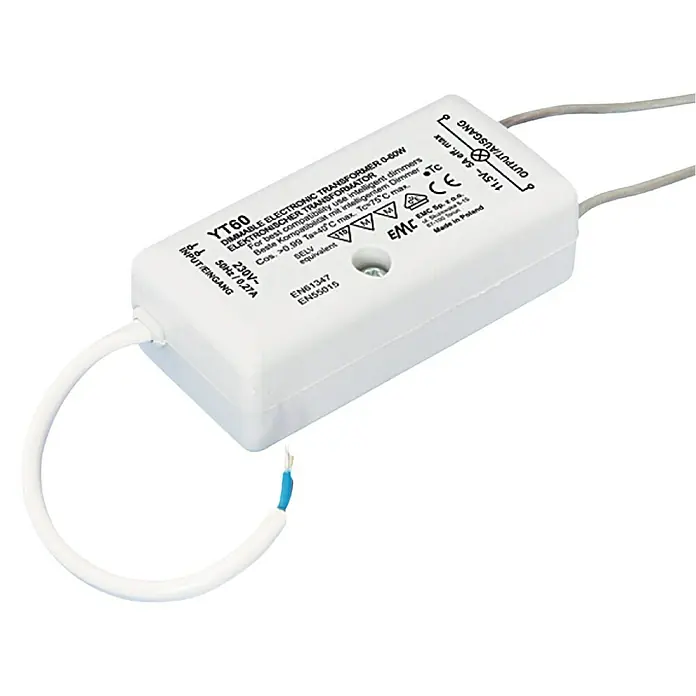 LED-Trafo - 0 W - 60 W - Elektronischer Transformator YT60, dimmbar, 0-60W. Ideal für intelligente Dimmer. Hergestellt in Polen.