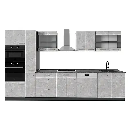 Vicco  Küchenzeile R-Line Beton/Anthrazit, AP Anthrazit