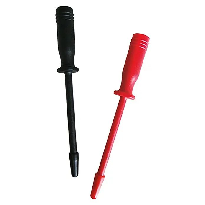 Profi Depot Mess- & Prüfspitzen Universal - Steckanschluss - Ein Paar Multimeter-Messleitungen, eine schwarz und eine rot, für elektronische Messungen.