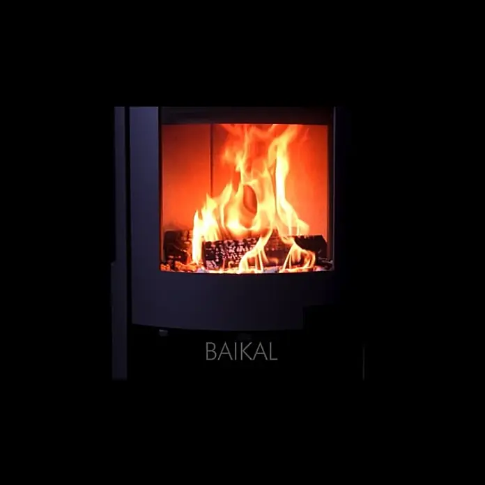 Panadero Kaminofen Baikal Trivision - 6,7 kW, Raumheizvermögen: 200 m³, Material Verkleidung: Stahl, Schwarz Metallic - BAIKAL DE