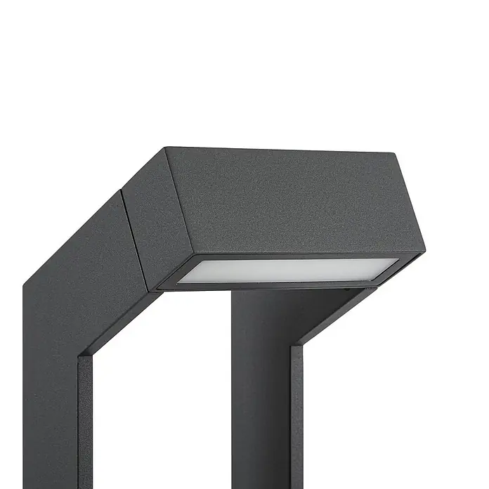 Arcchio Außenlaterne Kovato - 17,2 x 15,1 x 60 cm - Modernes dunkelgraues Außenlicht mit eckigem Design und rechteckigem LED-Panel.