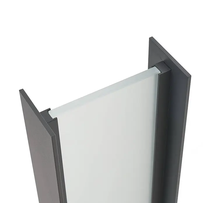 Lindby Außenlaterne Selqa - 8 x 17,5 x 72 cm - Dunkelgraues Aluminiumprofil mit eingelegter Milchglasscheibe.