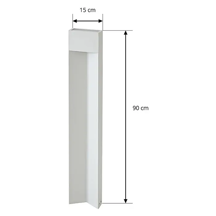 Lucande Außenlaterne Kaholo -  - Weiße, minimalistische Außenleuchte in rechteckiger Form, 15 cm breit und 90 cm hoch.
