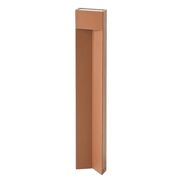 Lucande Außenlaterne Kaholo - 6 x 15 x 90 cm - Hohe, eckige Outdoor-Wegeleuchte in Bronze mit schlankem Design.