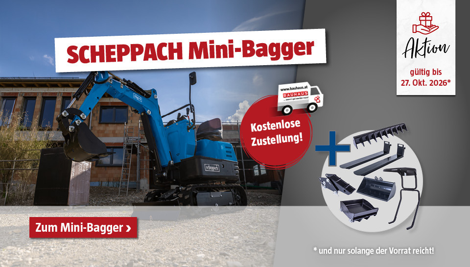 Aktion SCHEPPACH Mini-Bagger Black Edition versandkostenfrei