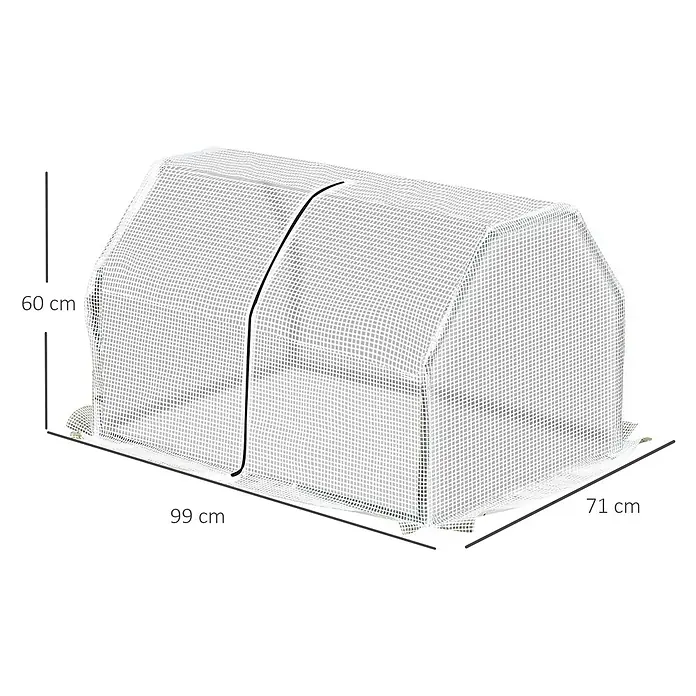 Outsunny Gewächshaus - 99 x 71 cm, Material Seitenwand: Kunststoff, 0,3 mm, Dunkelgrau - Kompaktes Mini-Gewächshaus mit transparenter Gitterabdeckung, ideal für Pflanzenanzucht und -schutz. Maße: 99x71x60 cm.