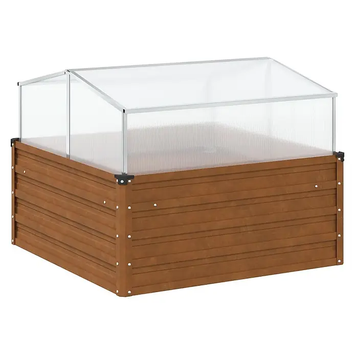Furnicato Gewächshaus - Außenmaß inkl. Dachüberstand (B x T): 100 x 100 cm, Material Seitenwand: Stahl, Grau