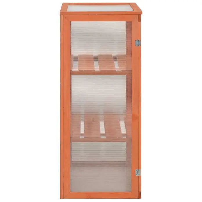 Furnicato Gewächshaus - 75 x 47 cm, Material Seitenwand: Holz, 38 mm, Grau - Kleines Holz-Gewächshaus mit durchsichtigen Paneelen und Regalen.