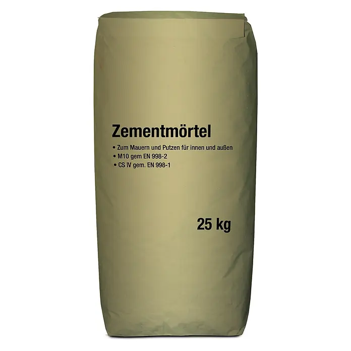 Zementmörtel - 25 kg - Beige Zementsack für Mauer- und Putzarbeiten, 25 kg.