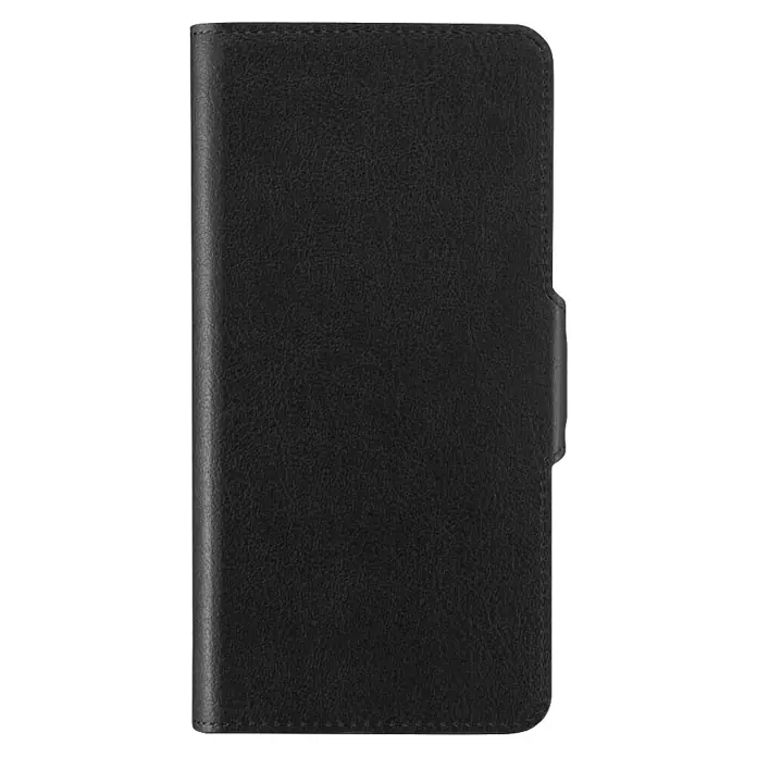 Hama Smartphone-Tasche 00118894 Universal für Handygröße 80 x 170 cm 3 Fächer - Schwarz - Geschlossene schwarze Schutzhülle mit Ledertextur und seitlichem Verschlussriegel.