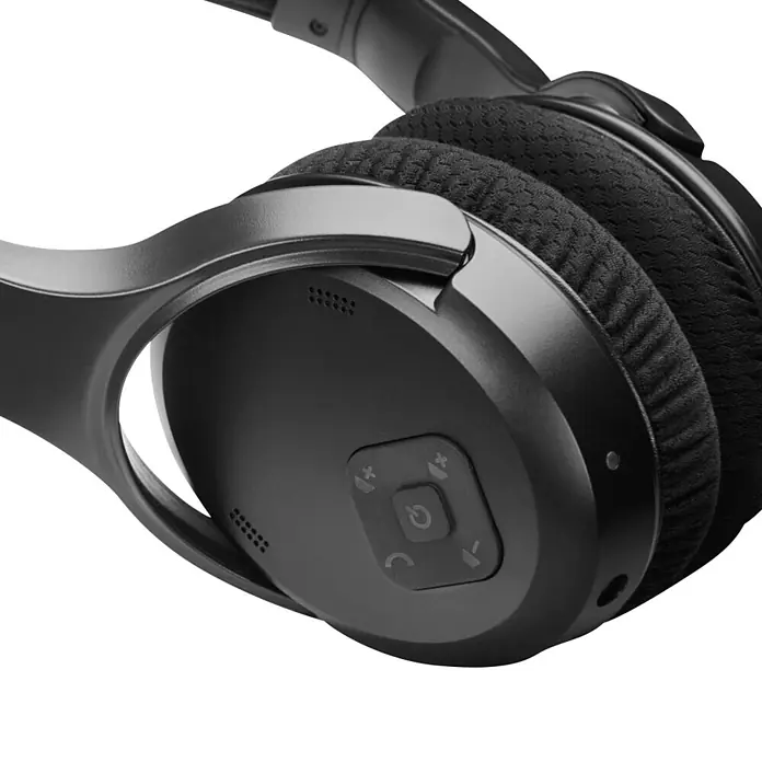 Hama Kopfhörer Over Ear Kabellos Funk Bluetooth Lautstärkeregelung TV - Schwarz - Schwarze kabellose Over-Ear-Kopfhörer mit weichen Ohrmuscheln und Bedientasten für Ein/Aus und Lautstärke/Titel.