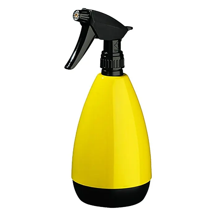 Geli Handsprüher Fashion - Gelb, 0,9 l - Gelbe Sprühflasche mit schwarzem Sprühkopf und Boden, ideal für Pflanzenpflege und Reinigung.