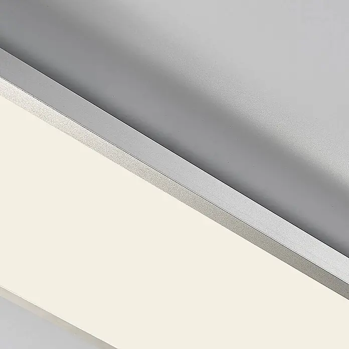 Arcchio LED-Panel Arthur - L x B x H: 119,5 x 29,5 x 4,5 cm, alu / grau / zink, weiß / opal, Neutralweiß - Lineare LED-Leuchte mit silbernem Rahmen und warmweiß leuchtendem Panel.