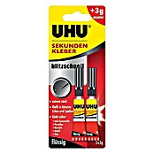 UHU Sekundenkleber Blitzschnell (Flüssig, 2 x 3 g, Tube)