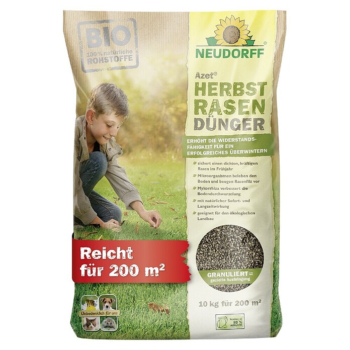 Neudorff Azet Herbstrasendünger (10 kg, Inhalt ausreichend für ca.: 200 m²)
