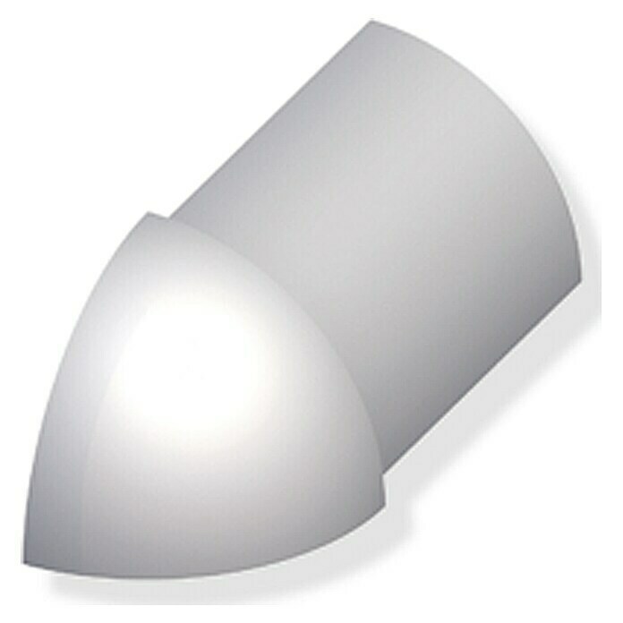Kwartronde buitenhoek (Roestvrij staal, Zilver, Hoogte: 8 mm)