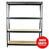 Simonrack Ecoforte Estantería para cargas pesadas Chipboard (Al x An x Pr: 200 x 180 x 75 cm, Capacidad de carga por balda: 400 kg, Número de baldas: 4 ud., Inserción, Gris/Madera) | BAUHAUS