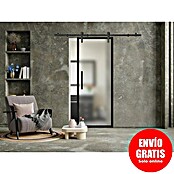 Puerta corredera de vidrio Yumei (95 x 210 cm, Vidrio templado, Guía vista tubular) | BAUHAUS
