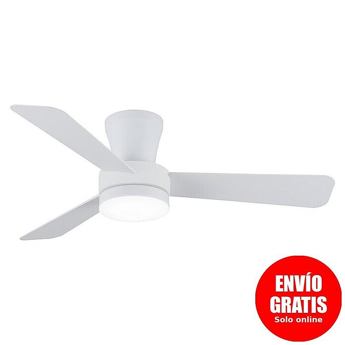 Cristal Record Ventilador de techo Benda 3 (Blanco, 101 cm, 28 W, Blanco cálido) | BAUHAUS