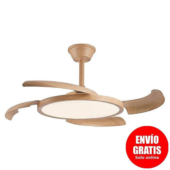 Cristal Record Ventilador de techo Key (Marrón, 122 cm, 30 W, Blanco cálido) | BAUHAUS