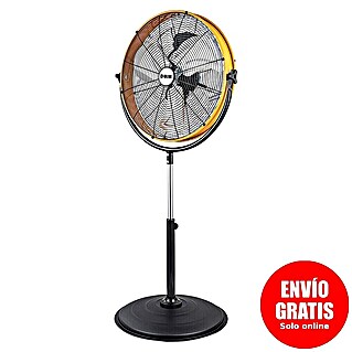 HJM Ventilador de pie FES222 (120 W, Altura: 150 cm, Diámetro: 62 cm, Negro/Naranja)