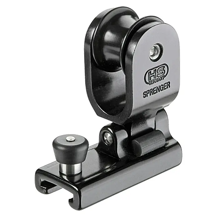 Sprenger Genuaschlitten - Schienenprofil 20 x 3 mm, Schwarz, Aluminium, Gleitlager - HS Sprenger Umlenkrolle, ideal für Segelboote. Robustes, langlebiges Design für zuverlässige Leistung und einfache Handhabung.