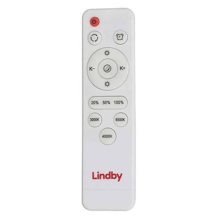 Lindby Deckenleuchte Jusari - schwarz, E27 - Weiße Lindby Fernbedienung für Licht mit Ein-/Aus-, Timer-, Dimm- und Farbtemperaturreglern (3000K-6500K).