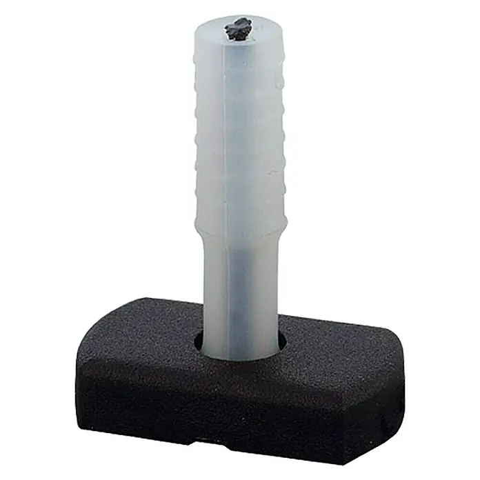 Gummigelenk - Mit Taueinlage, Rohr Ø 16 mm - Nahaufnahme eines schwarzen Stempels mit weißem Stempelkissen. Praktisches Büroprodukt für schnelles Stempeln.