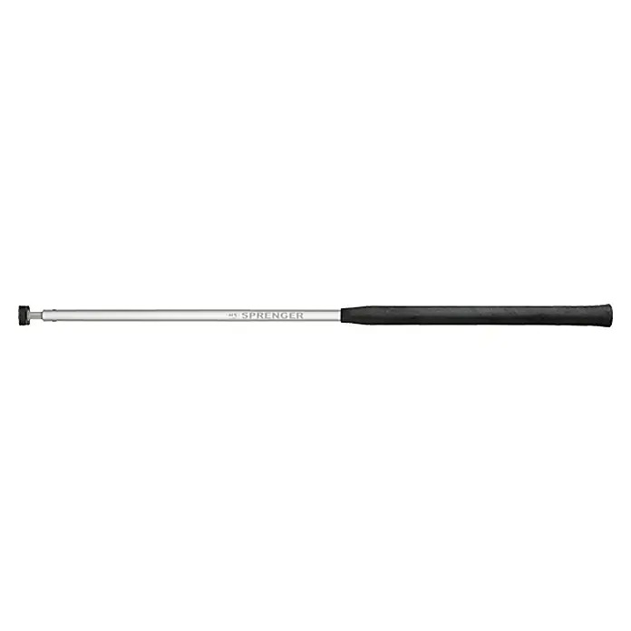 Sprenger Pinnenverlängerung - 60 cm, Gummigelenk mit Tau, Aluminium - HS Sprenger Teleskop-Gerte: Einziehbare Reitgerte mit schwarzem Griff und silberfarbenem Teleskoparm für präzise Hilfestellung beim Reiten.