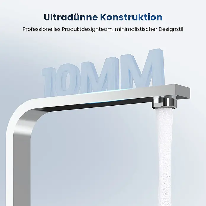Emke Waschtischarmatur F26 - Chrom - Schlanker, ultradünner Chrom-Wasserhahn mit fließendem Wasser, der sein minimalistisches 10mm-Design betont.