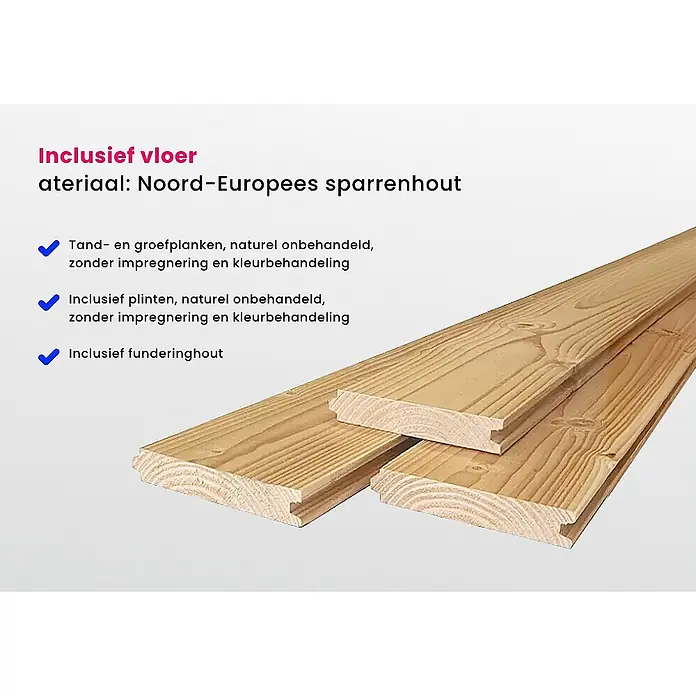 Alpholz Gartenpavillon Rügen - Außenmaß inkl. Dachüberstand (B x T): 519 x 519 cm, Holz, Naturbelassen - Unbehandelte nordeuropäische Fichten-Nut-und-Feder-Dielen mit natürlicher Holzmaserung.