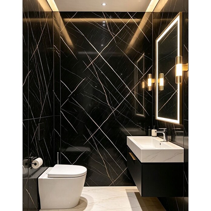 Panelna plošča Sahara Black  (122 x 260 cm, Črna) | 3685 - Wasserfeste Wandelemente | EAFL - Wandverkleidungen/Riemchen | EAF - Fliesen | EA - Fliesen | E - Fliesen | BAUHAUS