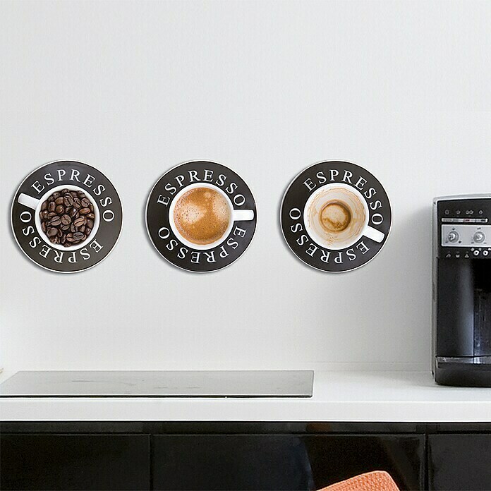 Wanddeko (Espresso, 60 x 25 cm, 3-tlg.)