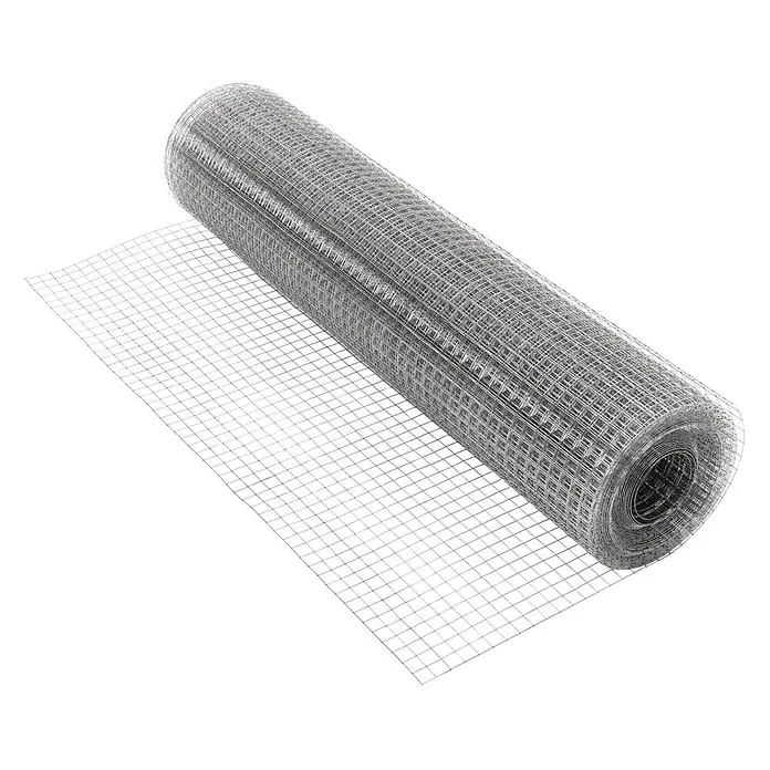 ECD Germany Maschendrahtzaun Grau Maschendrahtzaun 1x10 m Maschengröße 25x25mm Drahtstärke 1,2 mm - Grau - Rolle aus verzinktem, geschweißtem Drahtgeflecht.