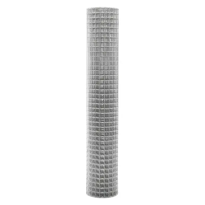 ECD Germany Maschendrahtzaun Grau Maschendrahtzaun 1x10 m Maschengröße 25x25mm Drahtstärke 1,2 mm - Grau - Zylindrische Rolle aus silbernem Metallgitter mit quadratischem Raster.