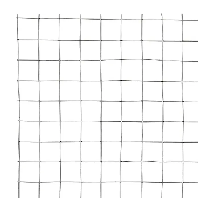 ECD Germany Maschendrahtzaun Grau Maschendrahtzaun 1x25 m Maschengröße 19x19mm Drahtstärke 0,75 mm - Grau - Silbernes, geschweißtes Drahtgitter mit regelmäßigem quadratischem Muster, ideal für Zäune oder Absperrungen.
