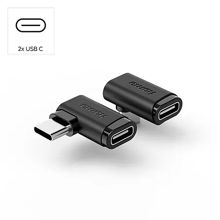 Hama  USB-Adapter 1x USB-C Buchse - 1x USB-C Stecker 90° nach links gewinkelt