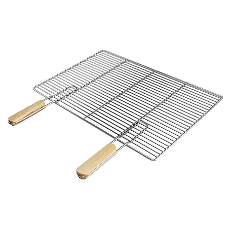 ECD Germany  Grillrost Grillplatte 60x40cm Rechteckig mit Handgriffen witterungsbeständig