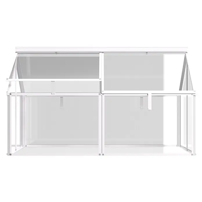 Vitavia Frühbeet Gaia Jumbo - L x B x H: 119,3 x 83,1 x 71,9 cm, Silber, Sicherheitsglas - Weißes Frühbeet mit transparenten Paneelen und zwei aufklappbaren Deckeln.